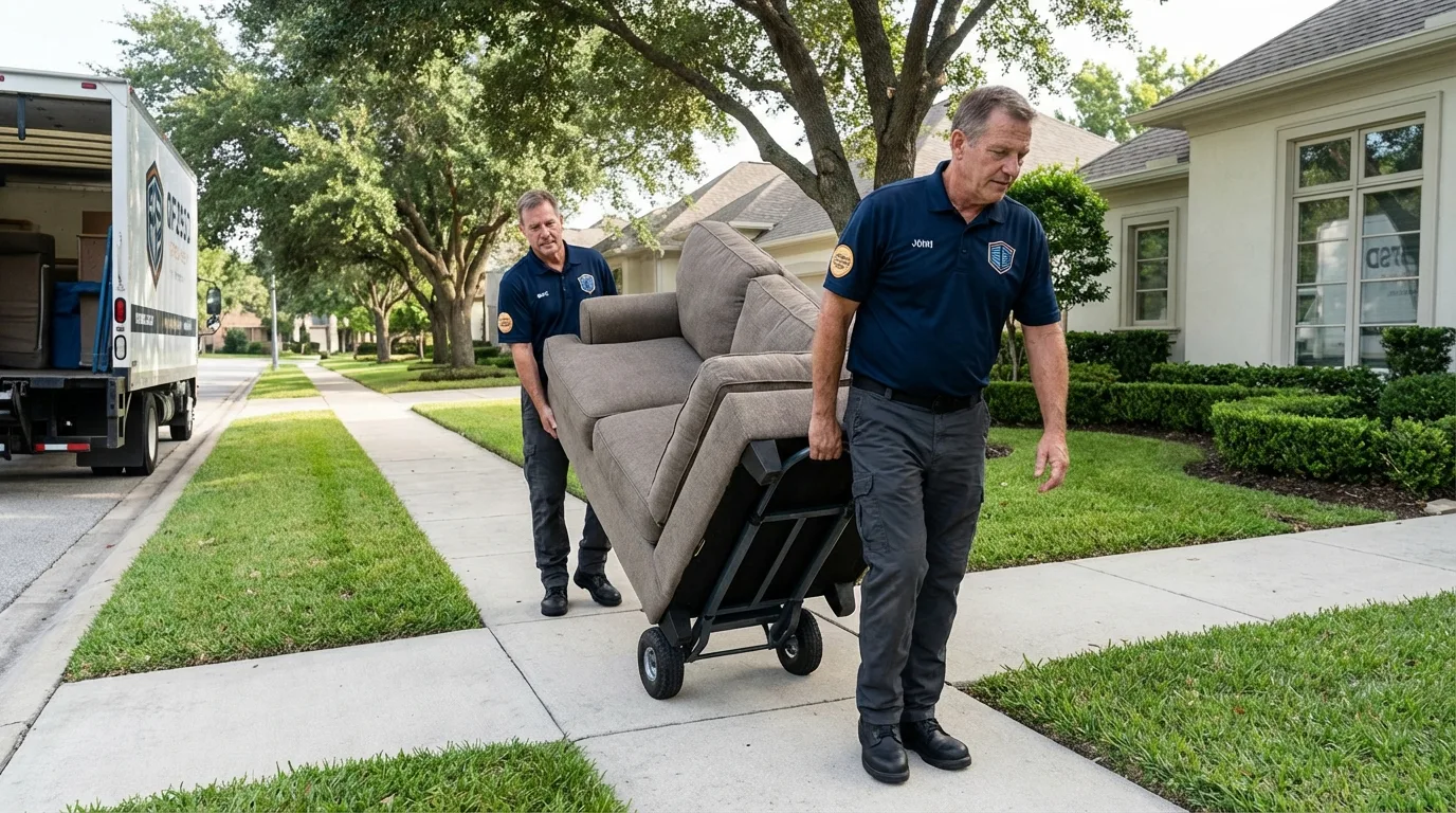 Local residential moving crew loading furniture in Wells, NV